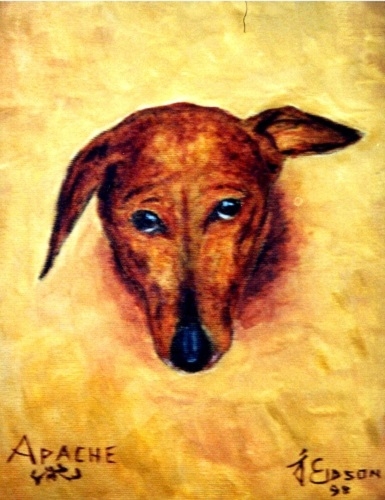 Apache the Pooch, 1998, oil, 10 x 8 in. [01]NFS
