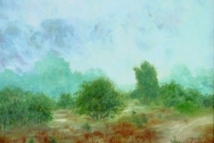 Foggy Morning on Bison Road, 2001, oil, 16 x 20 in. [02]