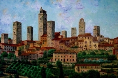 Towers of San Gimignano, 2004, oil, 36 x 60 in. [21]