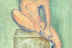 Young Male Figure (after Picasso), 1996, oil, 14 x 11 in. [03]